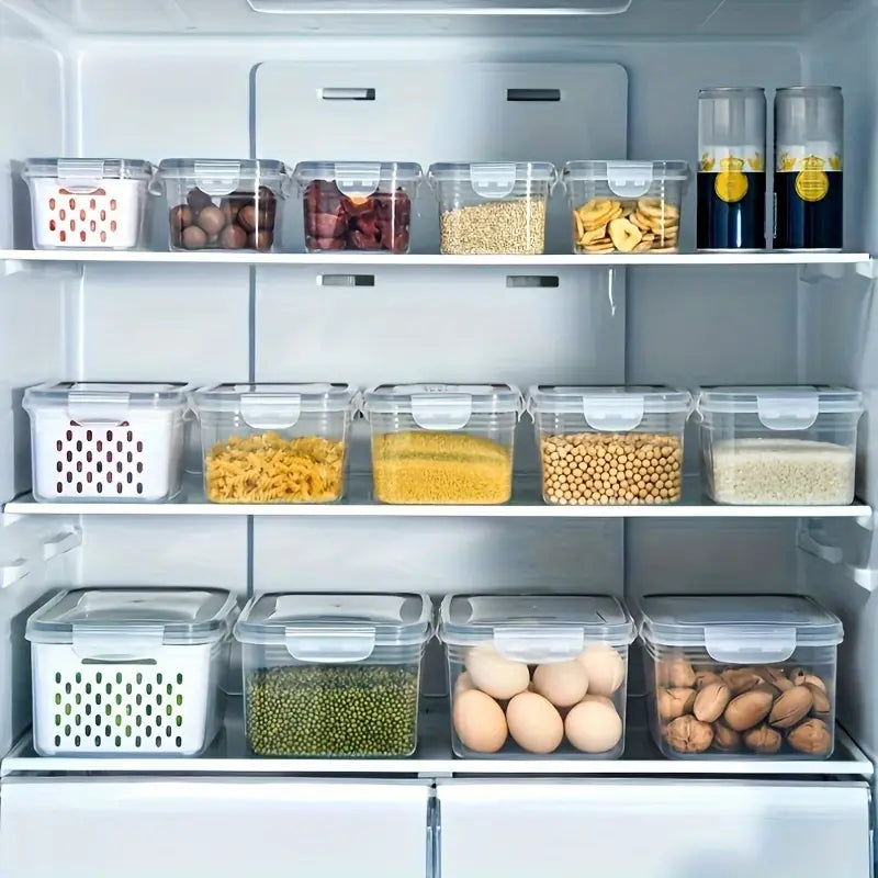 3-Piece Fresh-Keeping Fridge Organizer Set with Drain Baskets