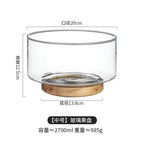Modern Glass Fruit Bowl with Premium Wooden Base - My Store