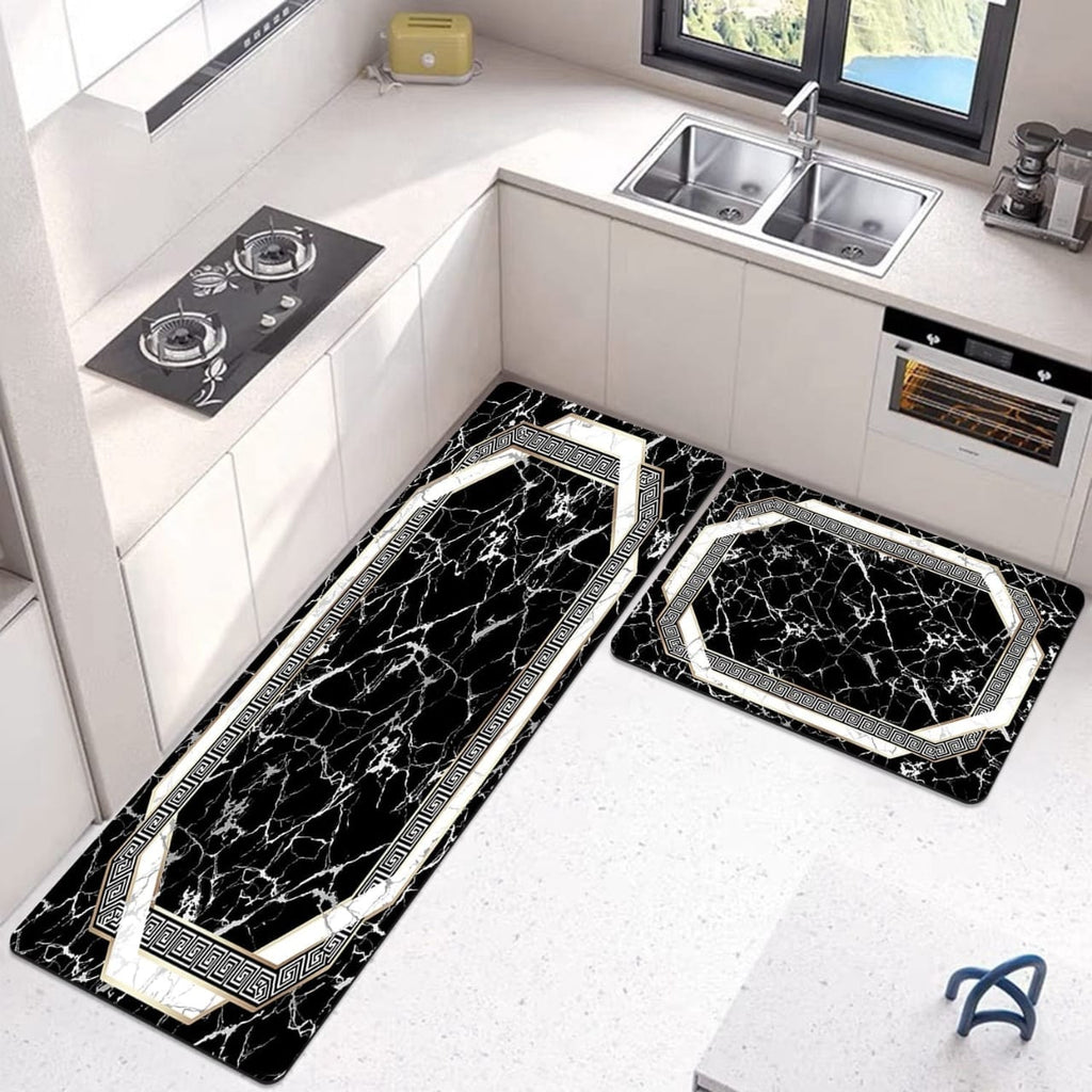 2-Piece Large Runner & Mat Set – Elegant Napa Leather Finish with Anti-Slip Base - My Store
