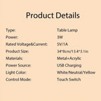 Modern European-Style Cordless LED Table Lamp