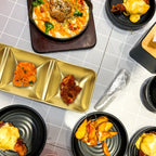 1/2/3 Grids Stainless Steel Seasoning Dish Korean Metal Barbecue Sauce Dipping Dish Plate BBQ Restaurant Kitchen Tableware