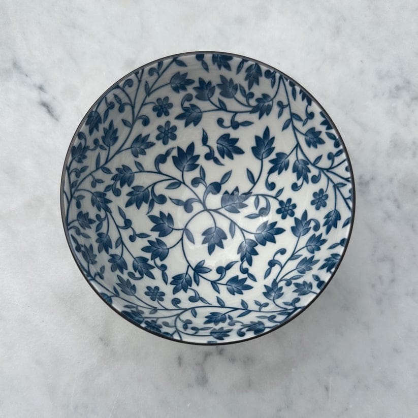6-Piece Blue & White Ceramic Bowl Set