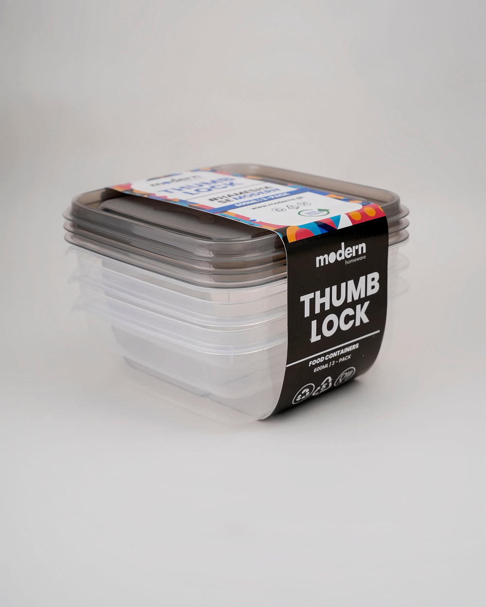 Modern Thumb Lock Container Set of 3 pcs