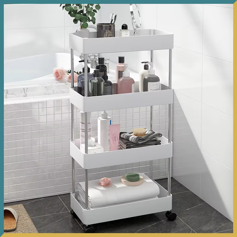 4-Tier Rolling Storage Cart (Slim & Extra-Wide)