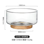 Modern Glass Fruit Bowl with Premium Wooden Base - My Store
