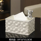 Luxury Decorative Tissue Box with Crystal Lid &chrome bunny accent