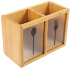 Bamboo Cutlery Holder Organizer