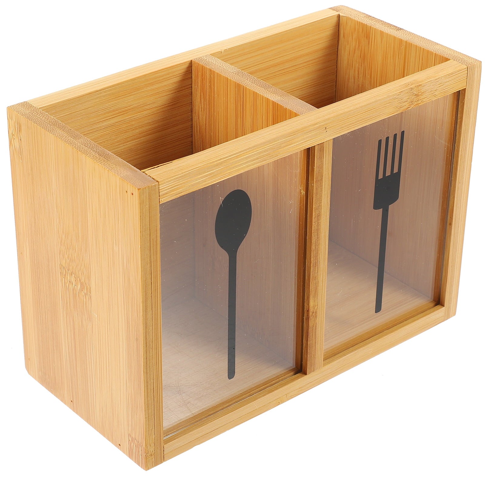 Bamboo Cutlery Holder Organizer