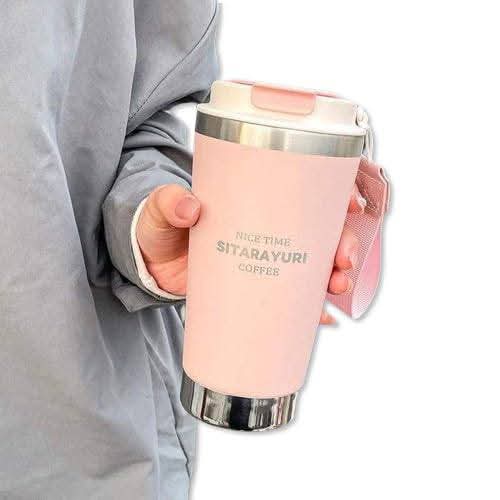 SITARAYURI Time Coffee Cup – 450ml Stainless Steel Travel Mug