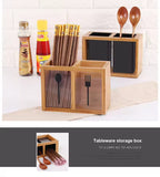 Bamboo Cutlery Holder Organizer