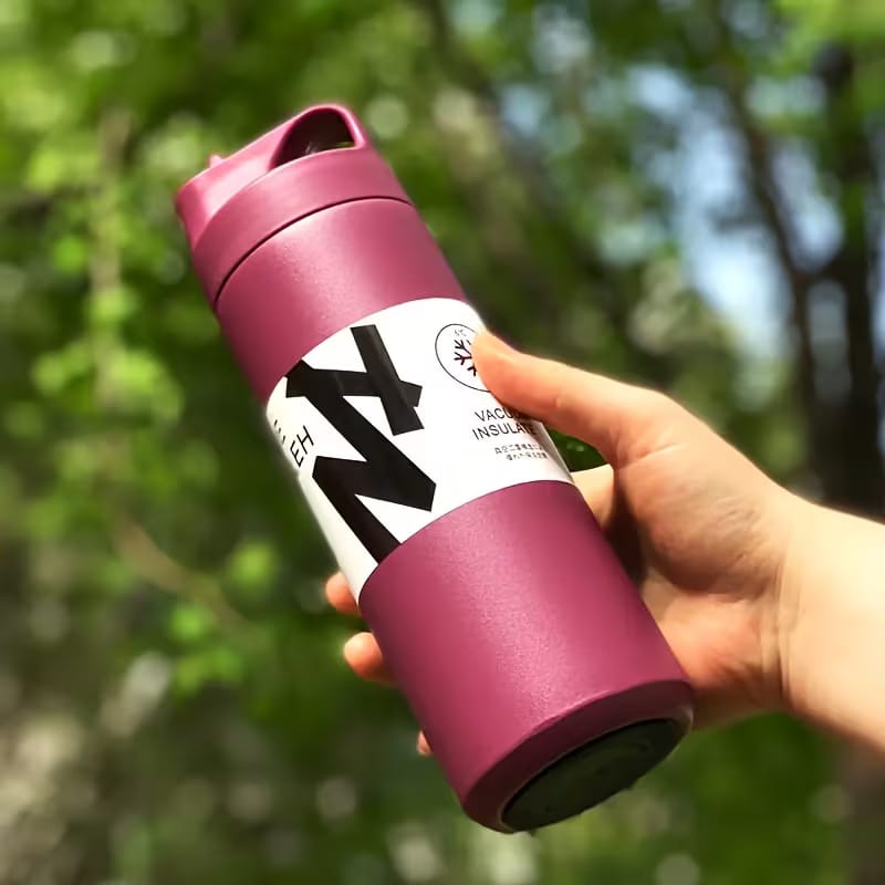 550ML Stainless Steel Tumbler Thermo Bottle with Straw