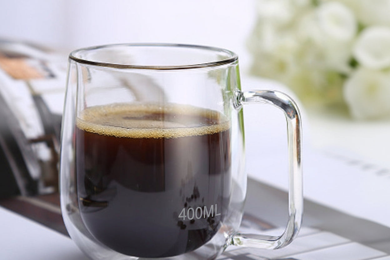 400ml Double Wall Heat-Resistant Glass Mug