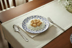 Danny Home Blue Floral Ceramic Flat Plate Collection - My Store