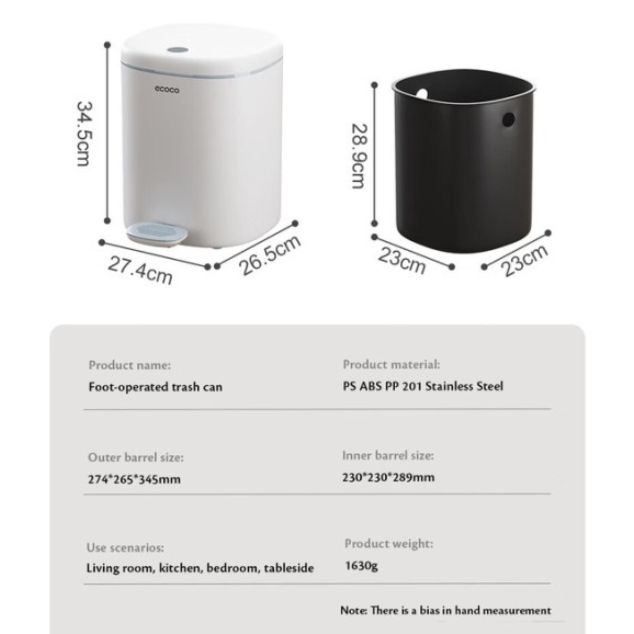 Ecoco 12L Foot-Operated Trash Bin - My Store