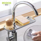 ECOCO Multi-Functional Faucet Drain Rack – Premium Stainless Steel Sink Organizer