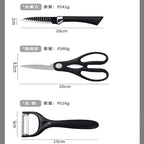 Black Wavy 6-Piece Stainless Steel Knife Set – Stylish & Durable