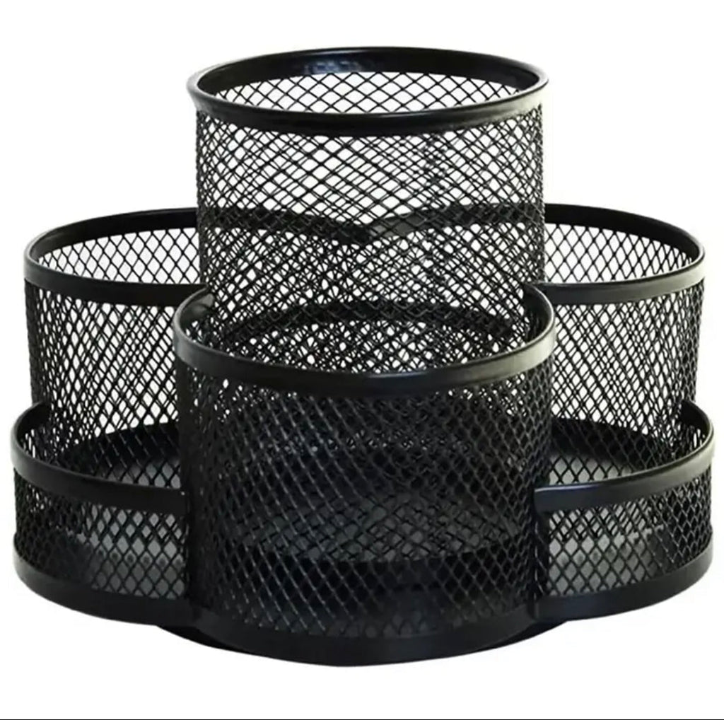 360 Degree Rotating Pen Holder, Rotating Desktop Organizer, Mesh Desk Box Pencil Case