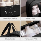 Transparent Cosmetic Travel Organizer Bag Set (3-Piece)