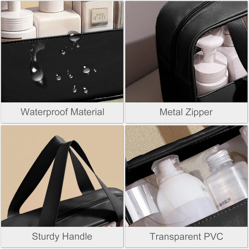 Transparent Cosmetic Travel Organizer Bag Set (3-Piece)