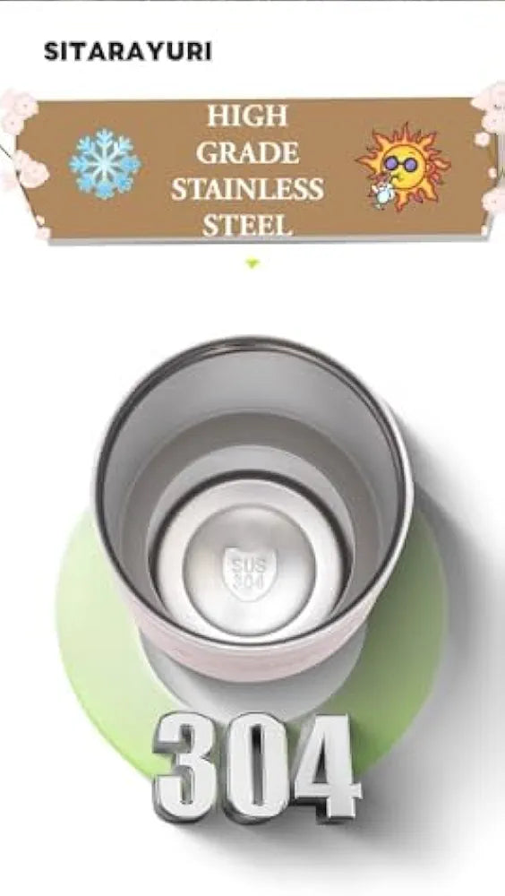 SITARAYURI Time Coffee Cup – 450ml Stainless Steel Travel Mug