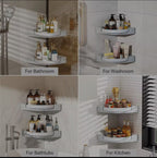 360° rotating corner shelf. Stylish space-saving