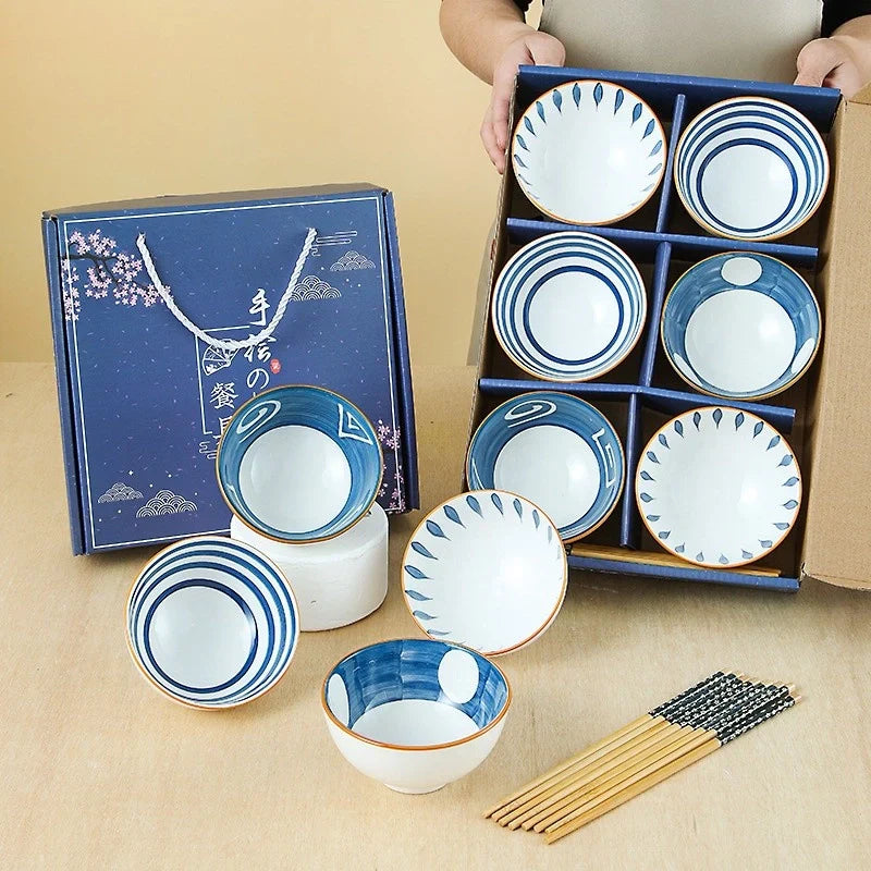 Japanese Style 6-Piece Ceramic Bowl Set