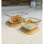 The Modern Pantry: 4-Piece Borosilicate Glass Storage Set with Bamboo Lids