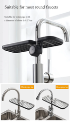 ECOCO Multi-Functional Faucet Drain Rack – Premium Stainless Steel Sink Organizer