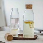 Premium Borosilicate Glass Jar Bottle with Wooden Cork