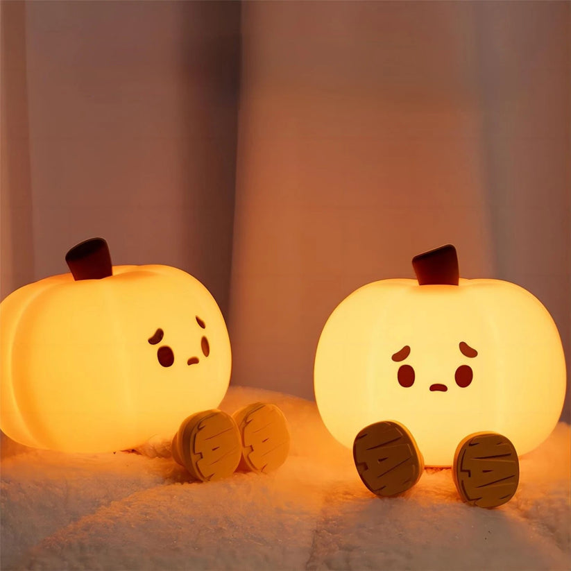 Sad Pumpkin Night Light, Cute Halloween Decor, Led Squishy Pumpkin Light