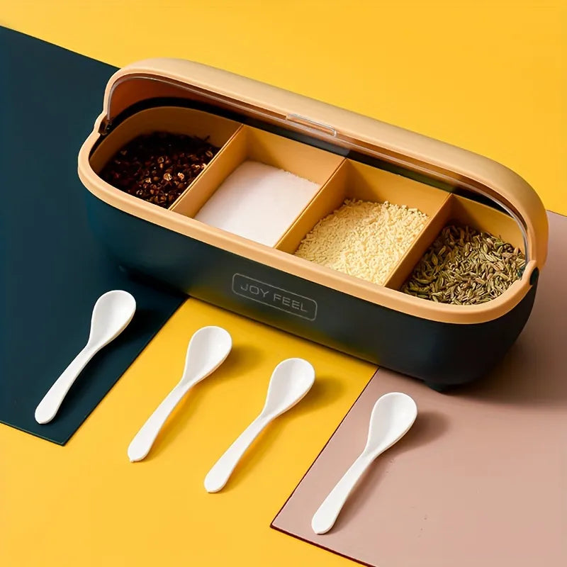 1 Set Seasoning Box - Multigrid spice Organizer With Lid