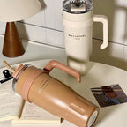 SITARAYURI 40 oz Insulated Travel Mug with Straw & Handle
