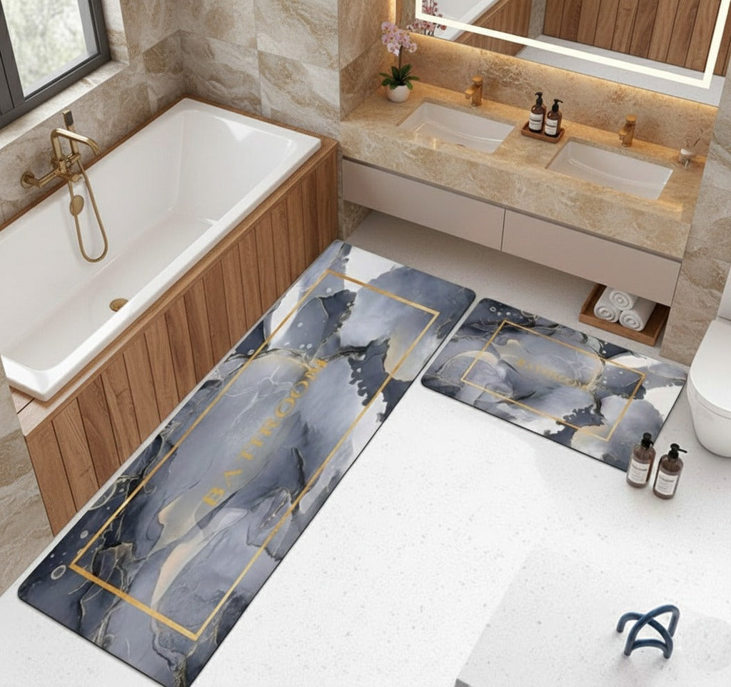2-Piece Large Runner & Mat Set – Elegant Napa Leather Finish with Anti-Slip Base - My Store