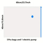 5-Pack Premium Vacuum Storage Bags with Electric Pump