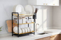 3-Layer Iron Dish Rack with Side Holder - My Store