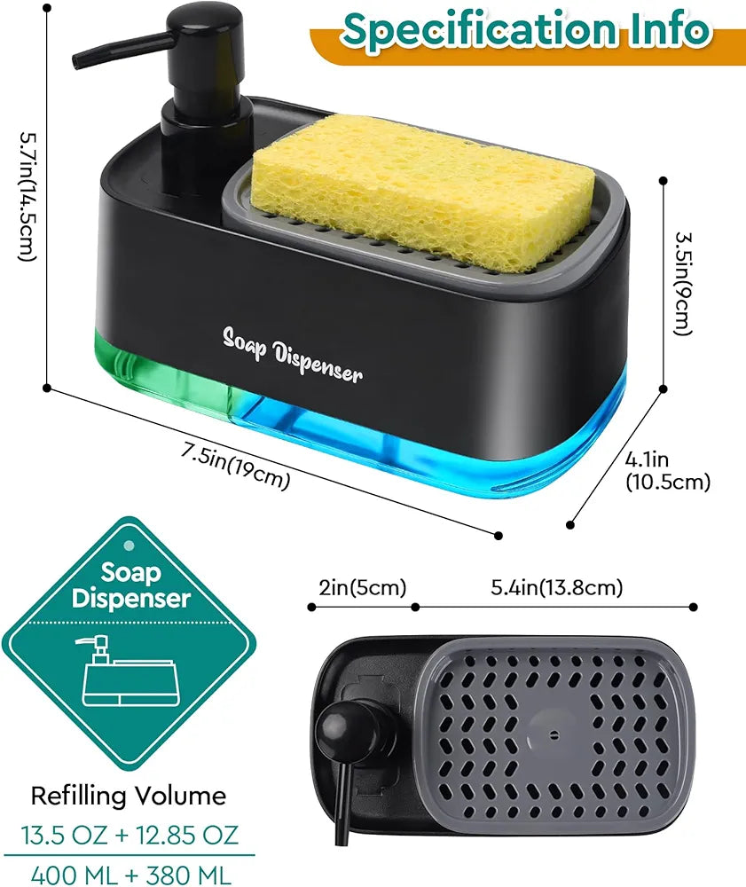 3-in-1 Multi-Functional Kitchen Soap Dispenser Set - My Store