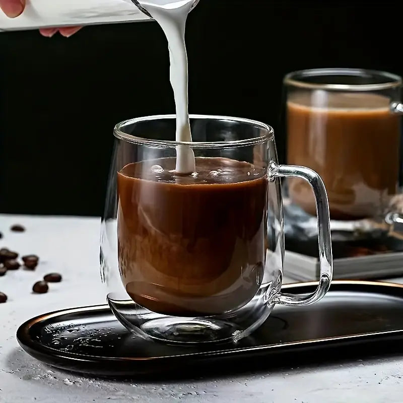 400ml Double Wall Heat-Resistant Glass Mug