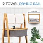 2/3-Tier Natural Bamboo Storage Rack with Fabric Baskets – Foldable & Multi-Purpose