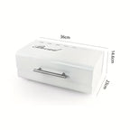 Vintage Metal Bread Box – Retro Kitchen Storage (White)