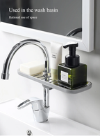 ECOCO Multi-Functional Faucet Drain Rack – Premium Stainless Steel Sink Organizer