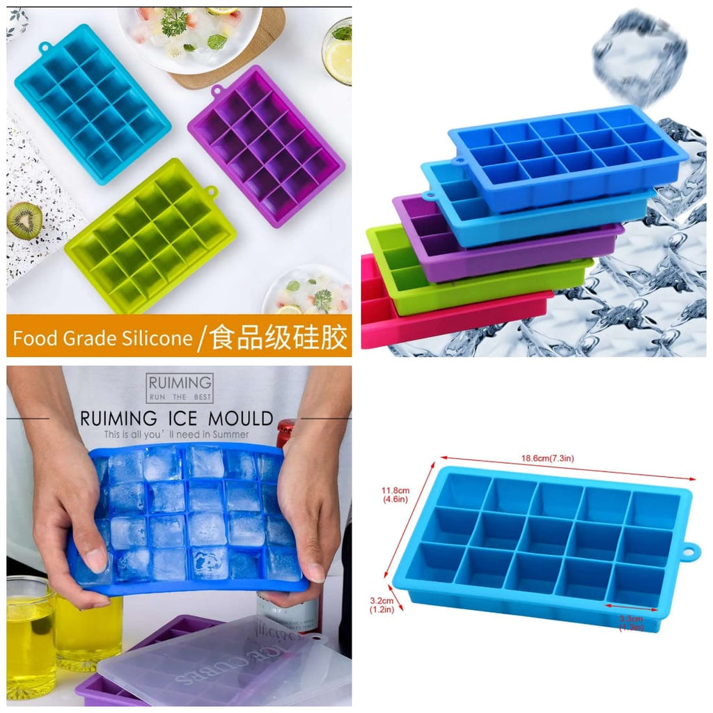 15-Grid Ice Cube Tray with Lid - My Store