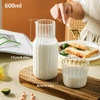 Ribbed Bedside Water Carafe & Glass Set – 600ml