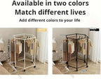 Hexagonal 360° Rotating Clothes Rack with Wheels