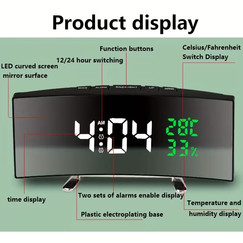 6.6-Inch Multifunctional LED Alarm Clock - My Store