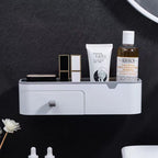 Multifunctional Wall-Mounted Organizer with Drawer | No-Drill Storage Rack