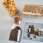 Premium Borosilicate Glass Jar Bottle with Wooden Cork