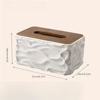 Minimalist Wave Pattern Tissue Box (Large Capacity)