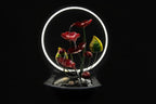 Modern Red Flower Tabletop Fountain with LED Light