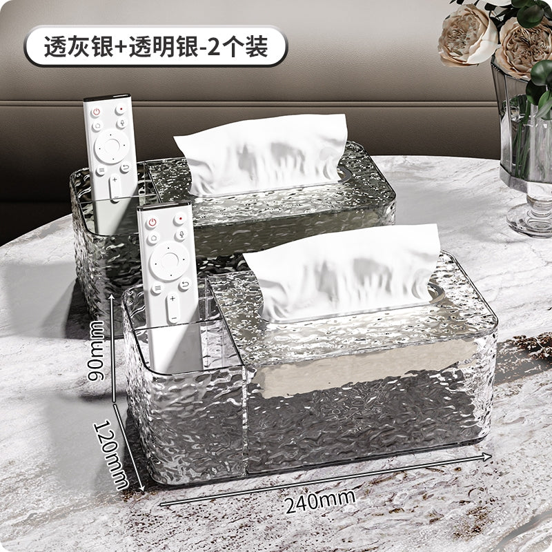 Elegant Ice Crystal Acrylic Tissue Box & Organizer
