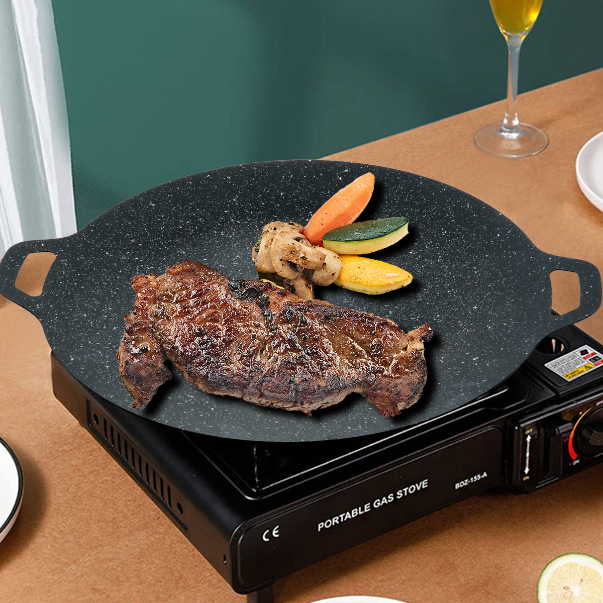 Multi-Griddle Tawa Iron Plate – Korean-Style Barbecue Grill (30cm) - My Store